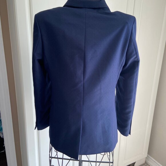 Next Boys’ Large Navy Blue Blazer – Tiny Dot Pattern, Look Sharp EUC - Picture 4 of 16